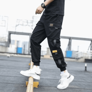 Men's Black Pocket Casual Cargo Pants