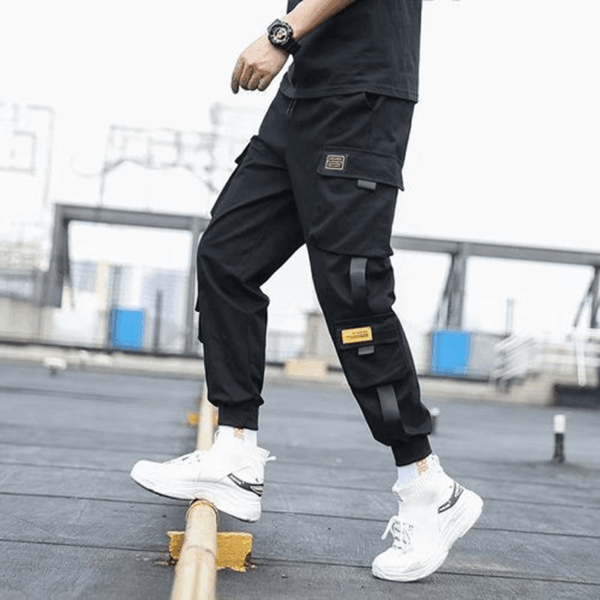 Men's Black Pocket Casual Cargo Pants