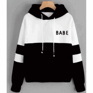 Babe Black And White Mixed Hoodie