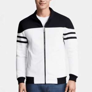 Men Lightweight Winter Varsity Jacket - White